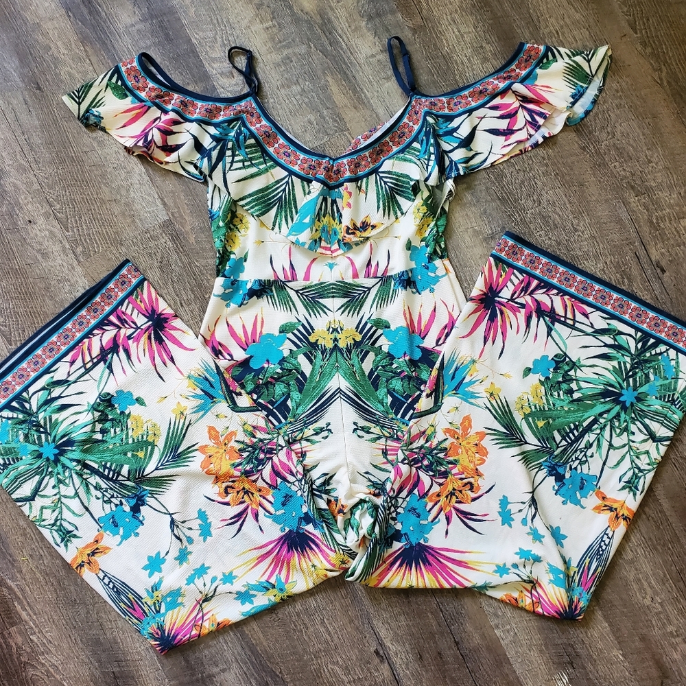 Flying Tomato tropical print jumpsuit Medium